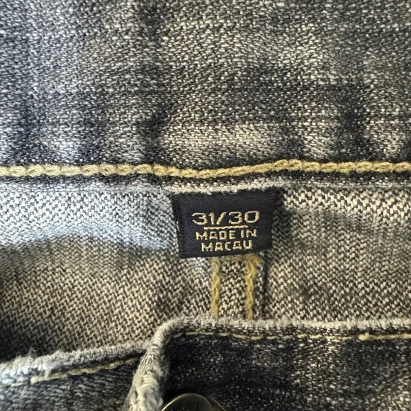 Abercrombie & Fitch Mens Straight Leg Faded Grey Button Fly Jeans 31x30 - Picture 4 of 7